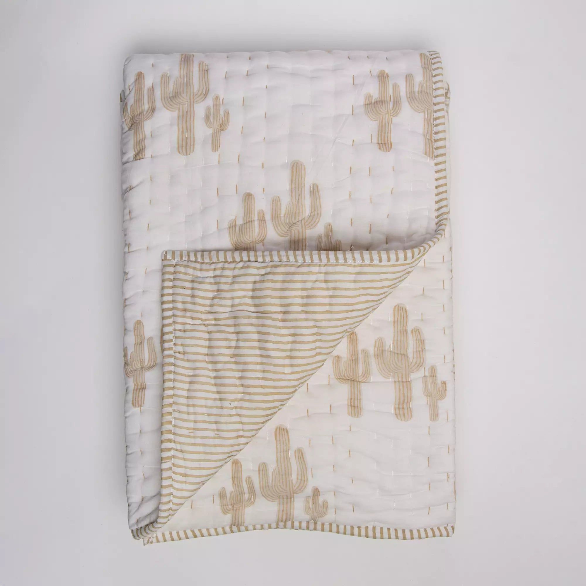 Cactus Handmade Kantha Cotton Soft Baby Blanket 104